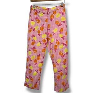 VTG Lilly Pulitzer Liza Bermuda Pink Size 2 Pineapple Print Ankle Capri Pants